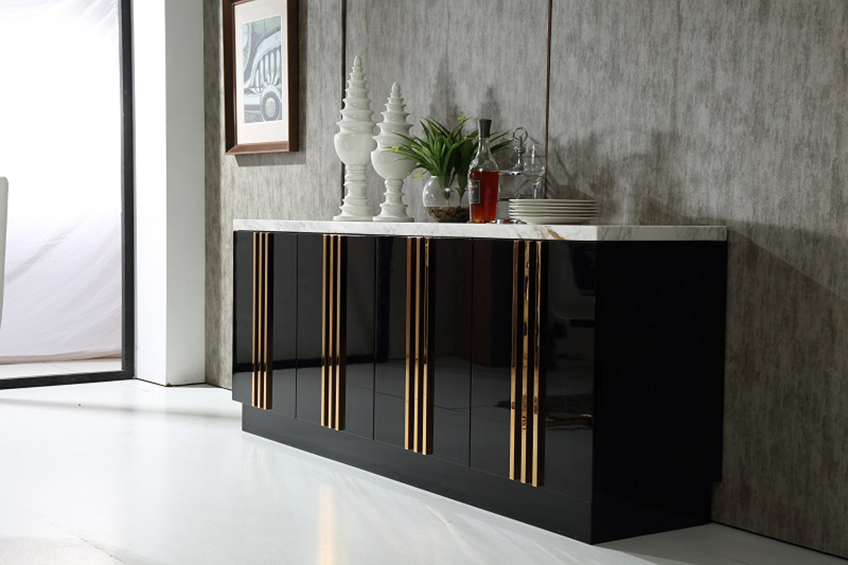 Kingsley Modern Marble & Rosegold Buffet