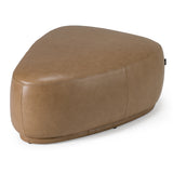 Kinsey Modern Tan Leather Large River Rock Ottoman