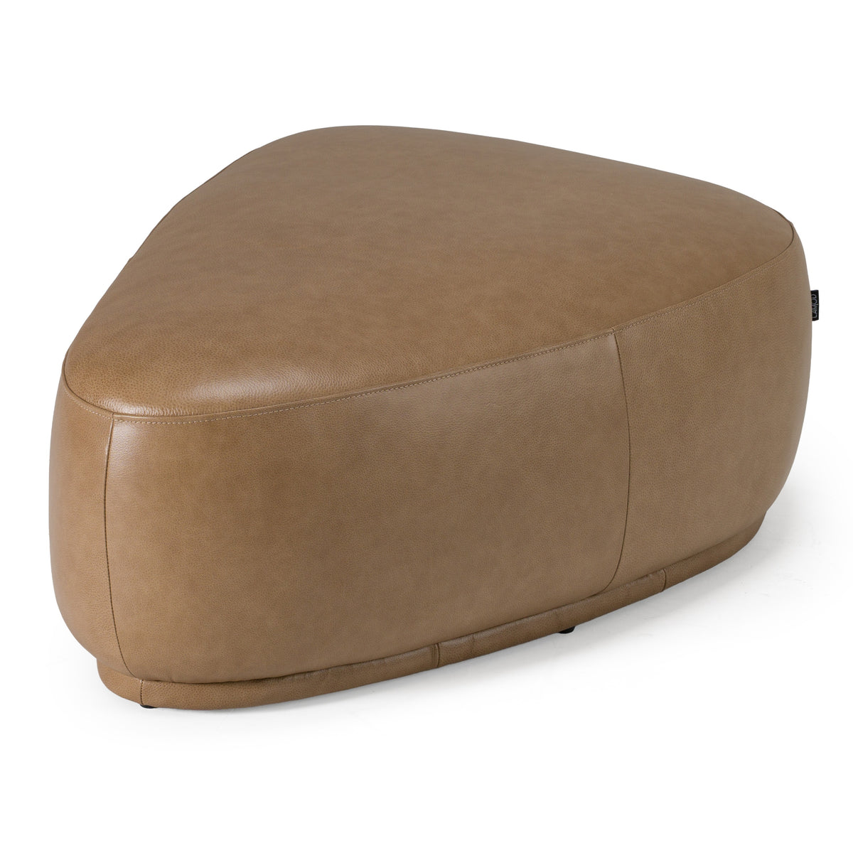 Kinsey Modern Tan Leather Large River Rock Ottoman