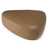 Kinsey Modern Tan Leather Large River Rock Ottoman