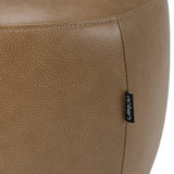 Kinsey Modern Tan Leather Large River Rock Ottoman