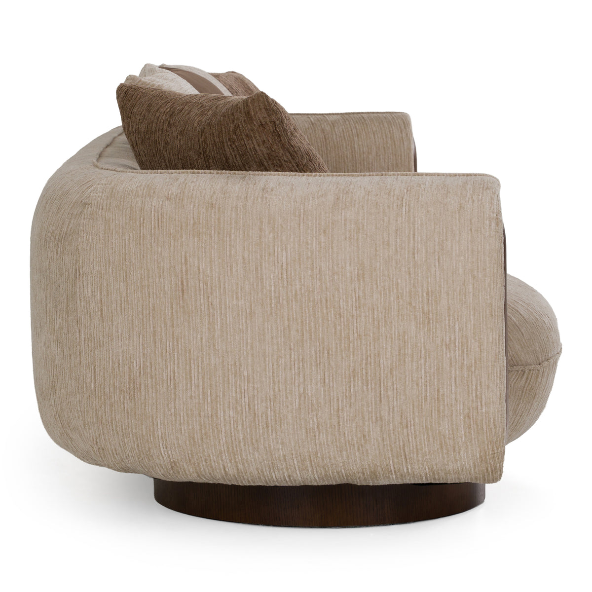 Kiran Modern Beige + Brown Fabric Sofa
