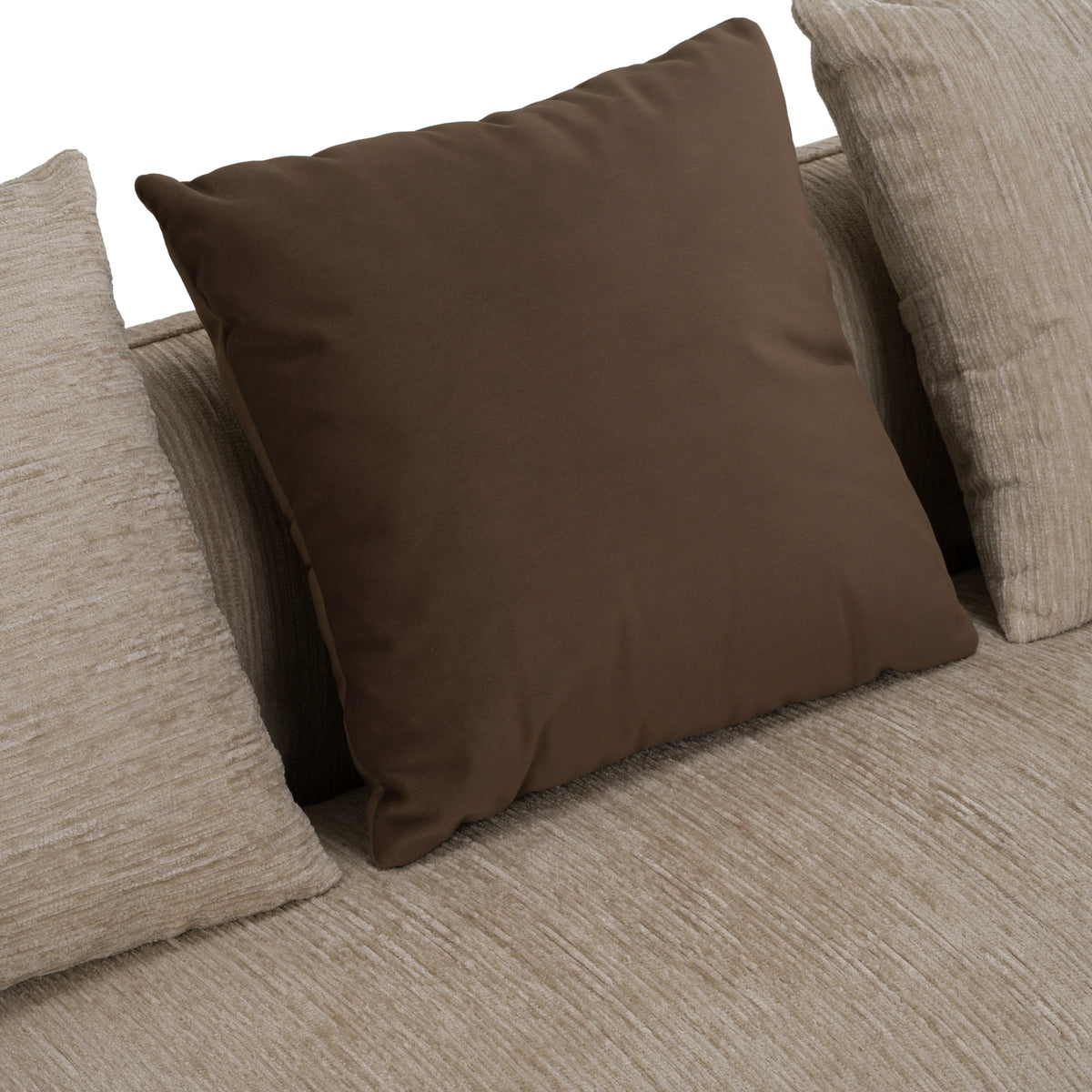 Kiran Modern Beige + Brown Fabric Sofa
