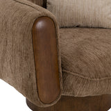 Kiran Modern Brown + Beige Swivel Accent Chair