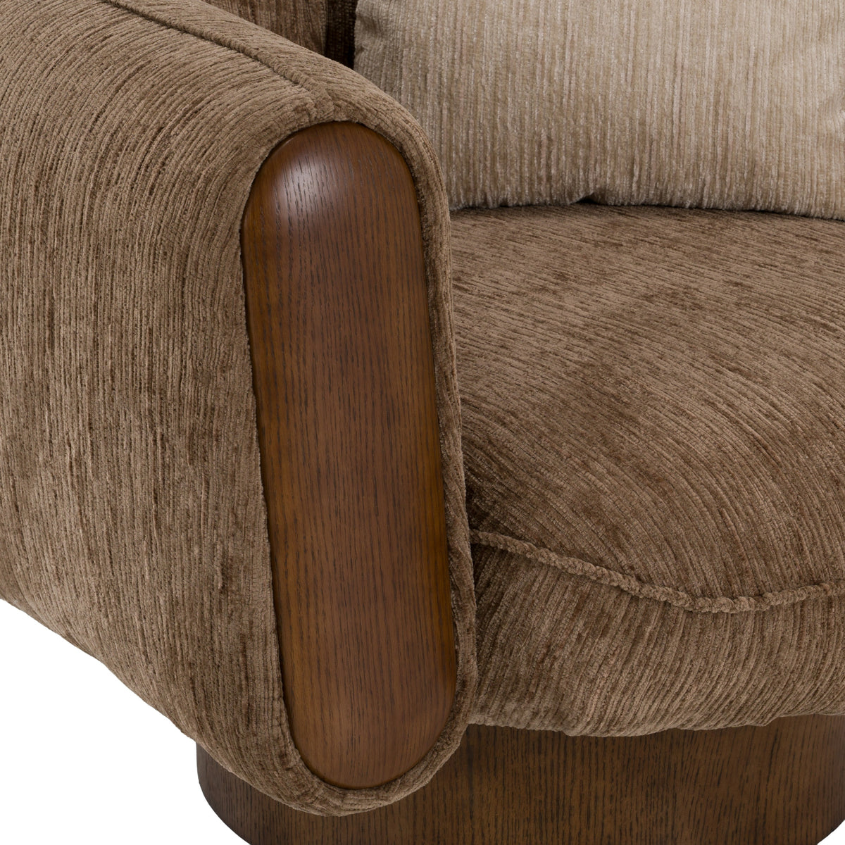 Kiran Modern Brown + Beige Swivel Accent Chair