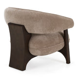 Kirby Modern Tan Fabric + Brown Oak Accent Chair