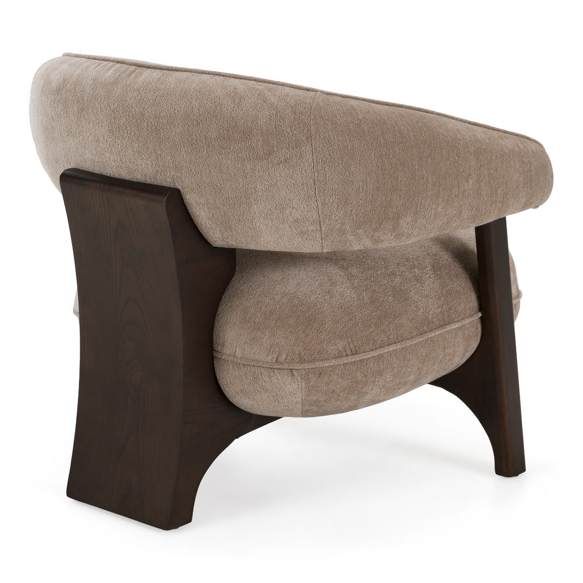 Kirby Modern Tan Fabric + Brown Oak Accent Chair