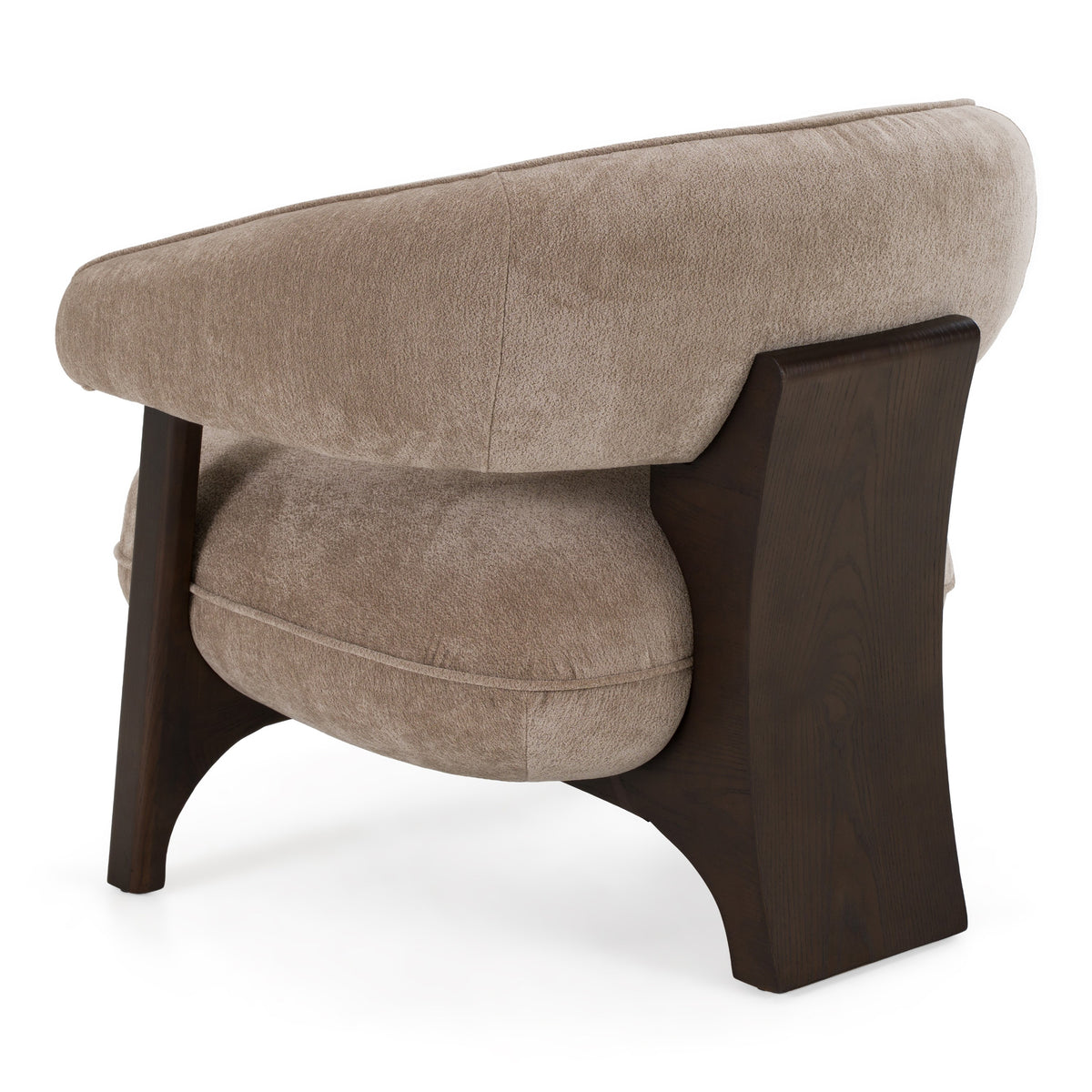 Kirby Modern Tan Fabric + Brown Oak Accent Chair