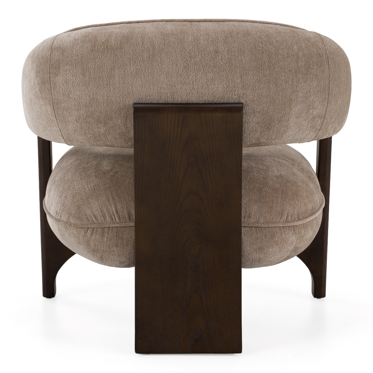 Kirby Modern Tan Fabric + Brown Oak Accent Chair