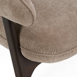 Kirby Modern Tan Fabric + Brown Oak Accent Chair
