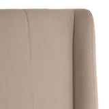 Kiro + Roma Modern Tan Fabric + Walnut 4-Piece Bedroom Set