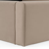 Kiro + Lago Modern Tan Fabric + Faux Travertine 4-Piece Bedroom Set