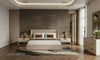 Kiro + Lago Modern Tan Fabric + Faux Travertine 4-Piece Bedroom Set
