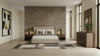 Kiro + Roma Modern Tan Fabric + Walnut 4-Piece Bedroom Set
