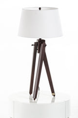 Della White and Wood Table Lamp