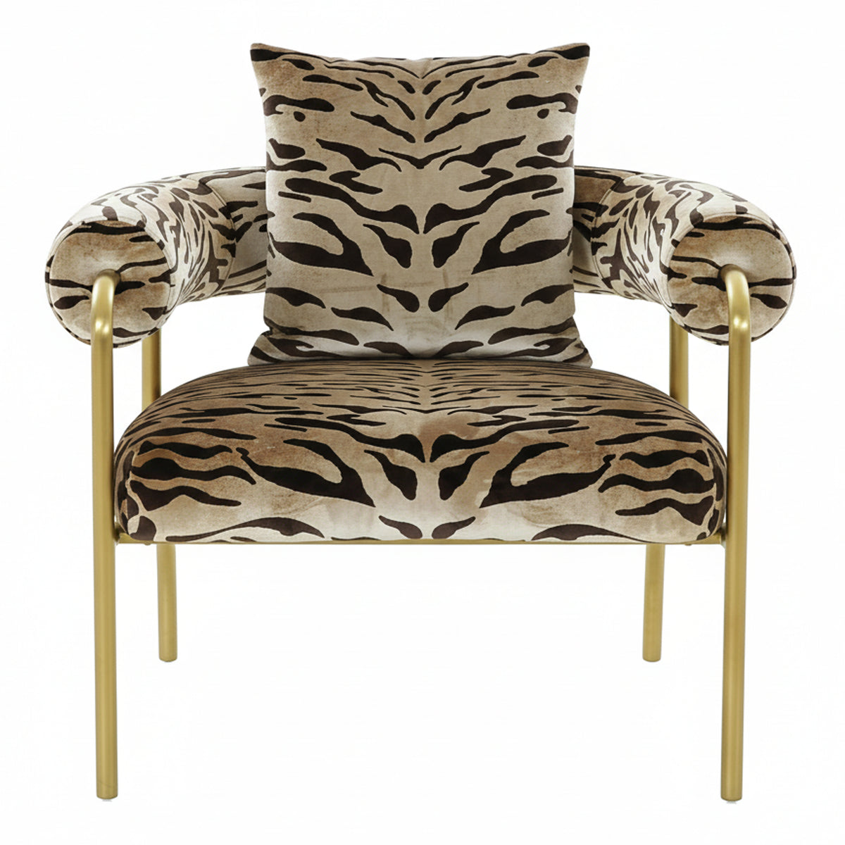 Kola Gold Zebra Print Accent Chair