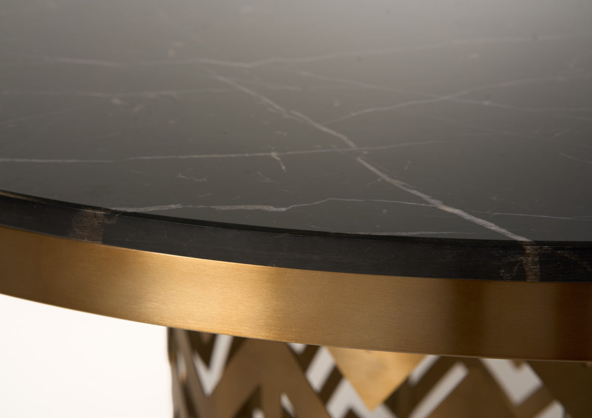 Kowal Glam Black Marble Dining Table