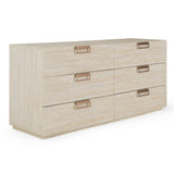 Breslow + Lago Modern Dark Taupe Fabric + Faux Travertine 4-Piece Bedroom Set