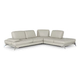Andrea Modern Grey Leather Sectional Sofa