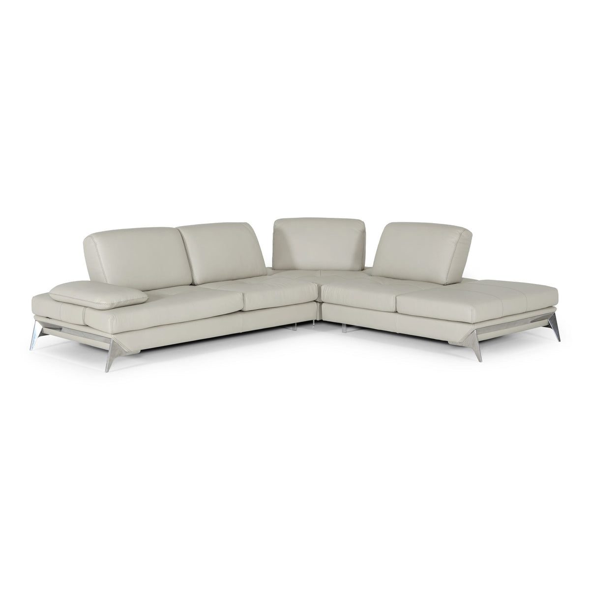 Andrea Modern Grey Leather Sectional Sofa