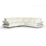 Crosby Italian Modern White Leather Sectional Sofa