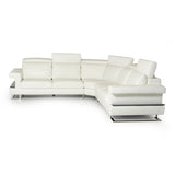 Crosby Italian Modern White Leather Sectional Sofa