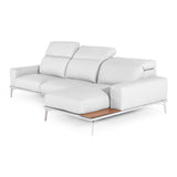 Villeneuve Modern White Italian Leather Sectional Sofa