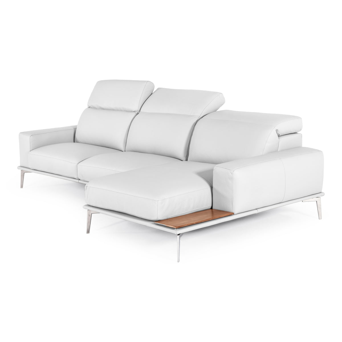Villeneuve Modern White Italian Leather Sectional Sofa