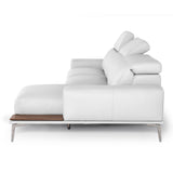 Villeneuve Modern White Italian Leather Sectional Sofa