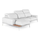 Villeneuve Modern White Italian Left Facing Sectional Sofa