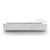 Viola Italian Contemporary White Leather Left Facing Sectional Sofa
