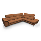 Viola Italian Contemporary Cognac Leather Right Facing Sectional Sofa
