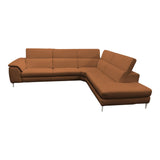Viola Italian Contemporary Cognac Leather Right Facing Sectional Sofa