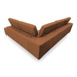 Viola Italian Contemporary Cognac Leather Right Facing Sectional Sofa