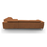 Viola Italian Contemporary Cognac Leather Right Facing Sectional Sofa