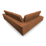 Viola Italian Contemporary Cognac Leather Left Facing Sectional Sofa