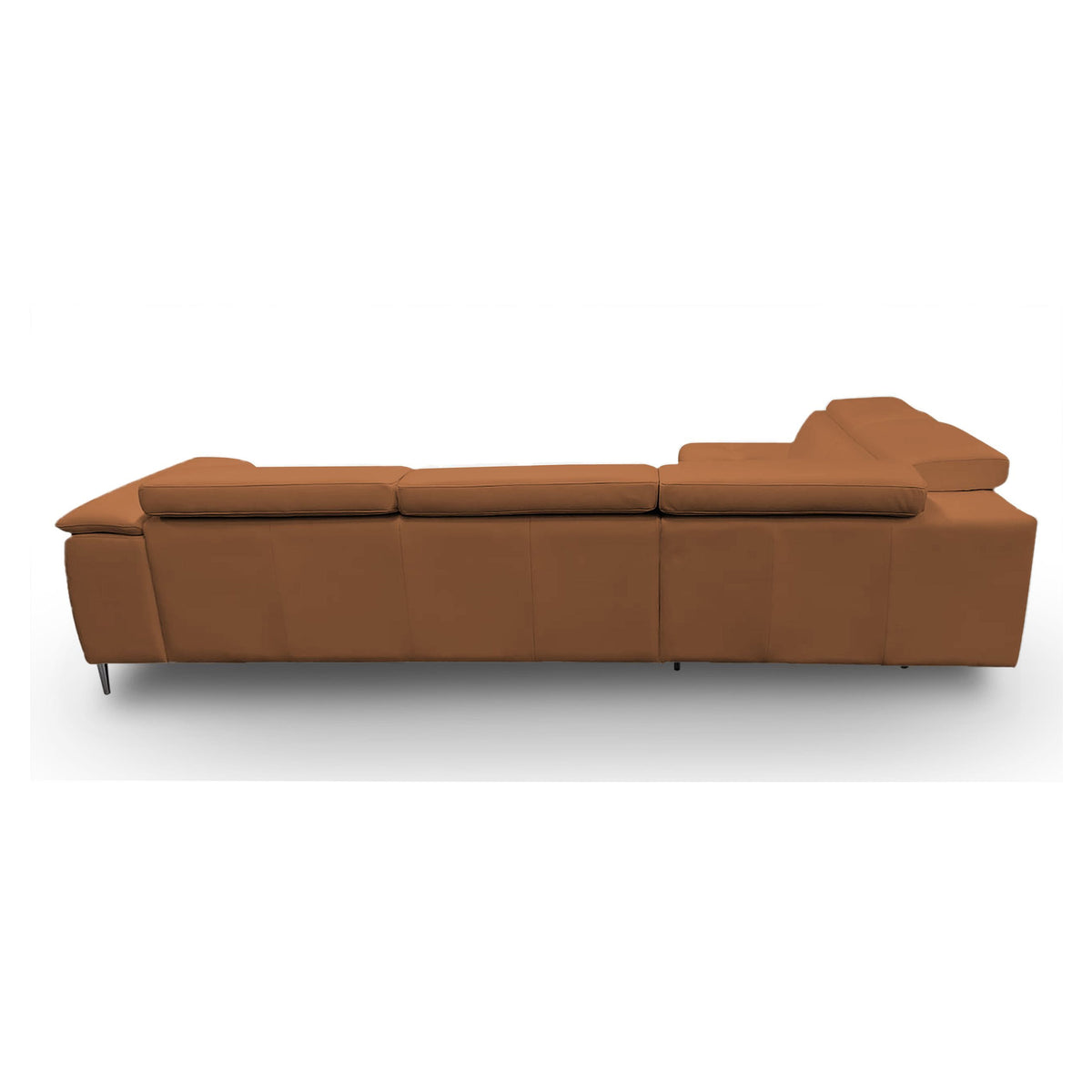 Viola Italian Contemporary Cognac Leather Left Facing Sectional Sofa