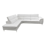 Viola Italian Contemporary Grey Leather Left Facing Sectional Sofa