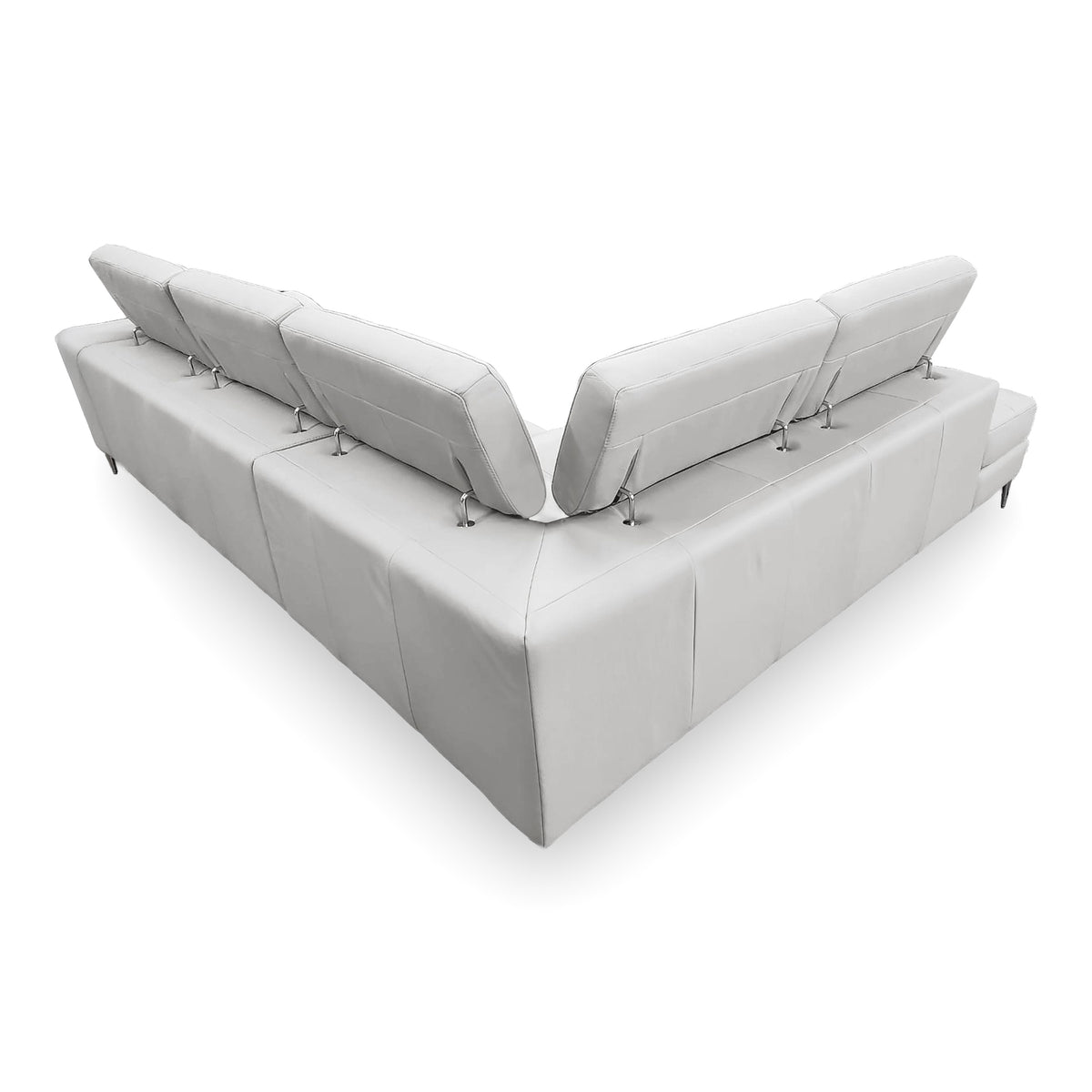 Viola Italian Contemporary Grey Leather Left Facing Sectional Sofa