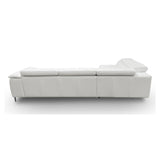 Viola Italian Contemporary Grey Leather Left Facing Sectional Sofa