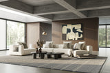 Lamod Siret Modern Ivory Fabric Modular Sectional with Coffee Table