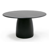 Lander Modern Mid Century Black Oak Round Dining Table