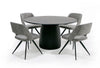 Lander Modern Mid Century Black Oak Round Dining Table