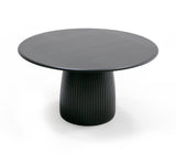 Lander Modern Mid Century Black Oak Round Dining Table