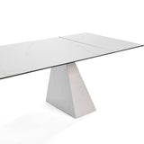 Latrobe Modern White Ceramic Quartz 118" Extendable Dining Table