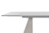 Latrobe Modern White Ceramic Quartz 118" Extendable Dining Table