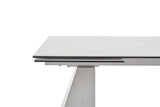 Latrobe Modern White Ceramic Quartz 118" Extendable Dining Table