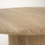 Lavaca Modern Travertine Marble Round Coffee Table