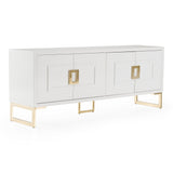 Leah Contemporary White High Gloss & Champagne Gold Buffet