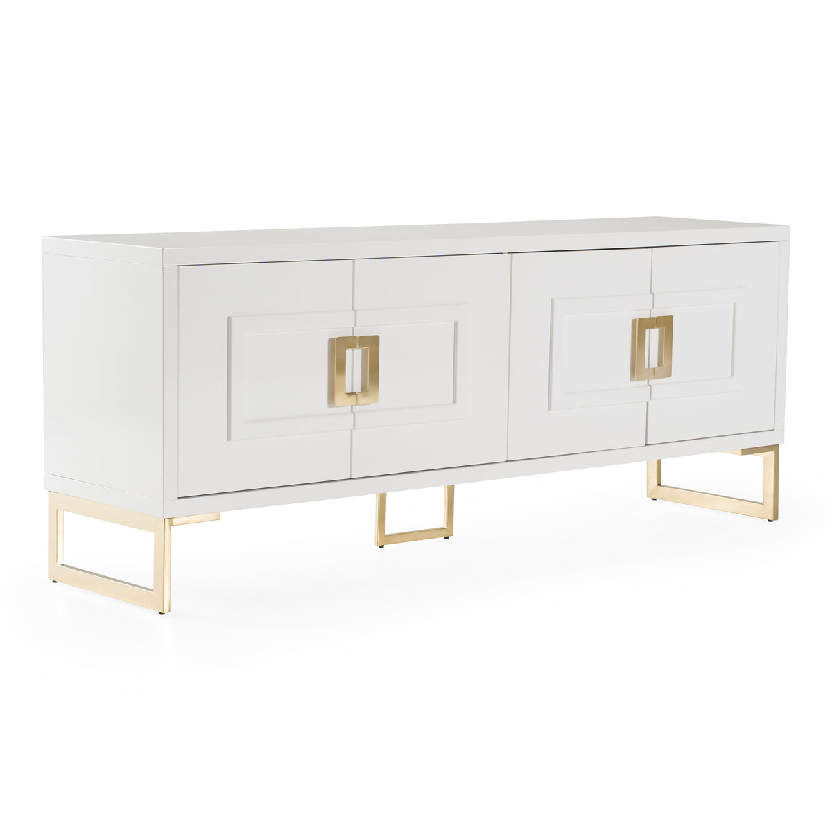 Leah Contemporary White High Gloss & Champagne Gold Buffet